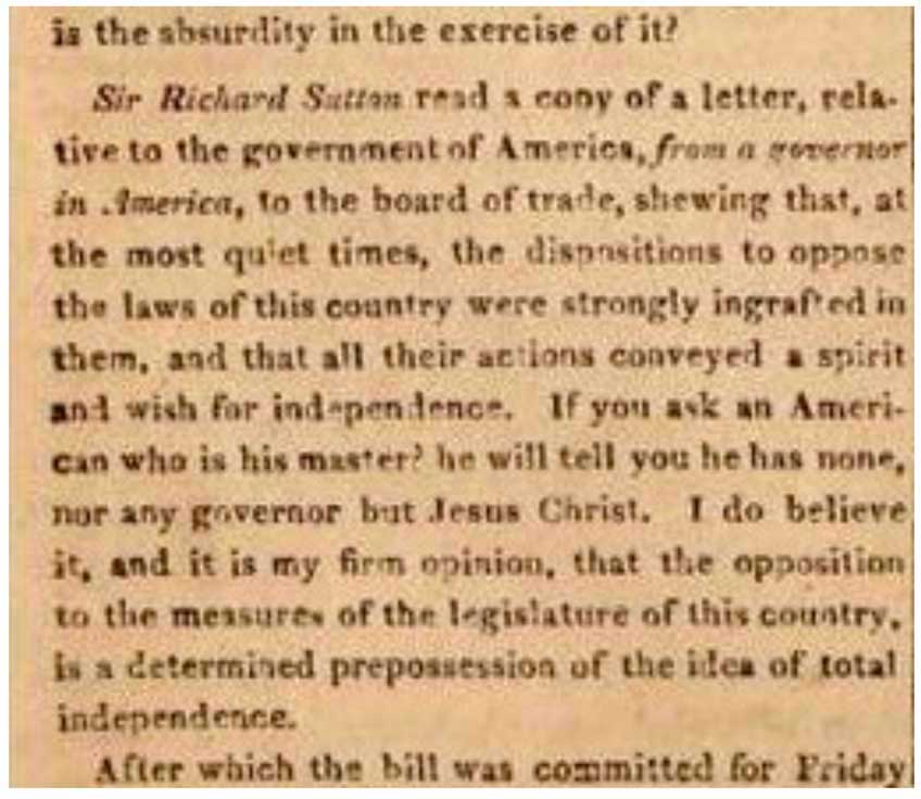 From H. Niles, Principles and Acts of the Revolution in America (Public Domain, From Yale University Library)